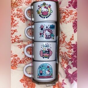 Sanrio Hello Kitty Set of 4 3oz Ceramic Mugs NIB NEW NWT